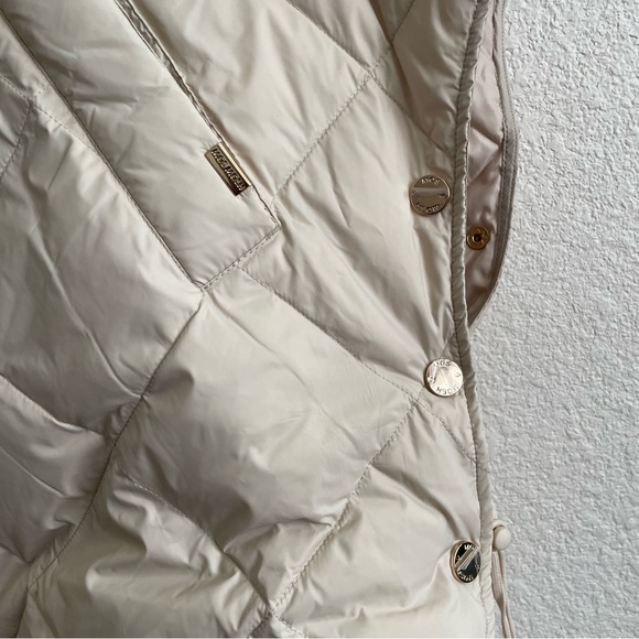 NWOT Mos Mosh Aubrey Diamond Down Poncho in Birch Packable Lightweight Jacket - Picture 12 of 16